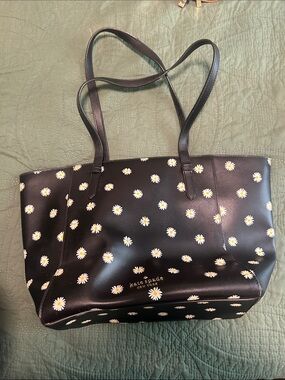 kate spade black daisy print tote
